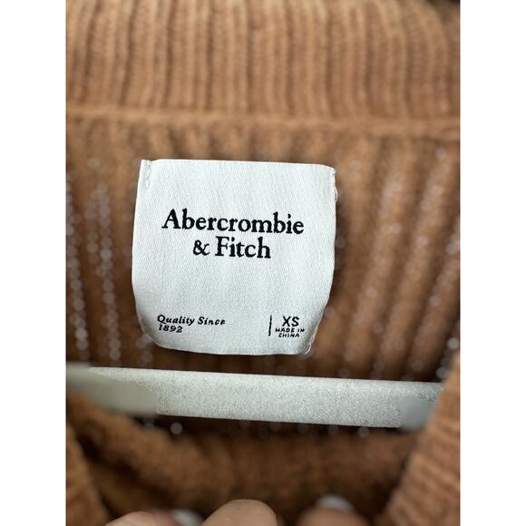Abercrombie and Fitch Women's Wool Blend Oversized Crew Sweater Brown Size XS - Picture 3 of 10